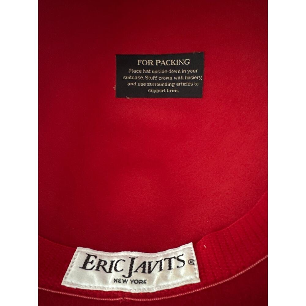 Eric Javits NOS Red Felt Cloche Hat | 1999 | Includes Sunglasses Pictured - Picture 7 of 7